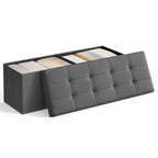 SONGMICS MAZIE Collection - 43 Inches Folding Storage Ottoman Bench, Ottoman Foot Rest, End of Bed Bench, Storage Chest