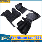 Car Floor Mats For Nissan Leaf ZE1 2018~2022 Luxury Leather Mat Durable Pad pets Interior Parts Rugs Set Accessories 2019