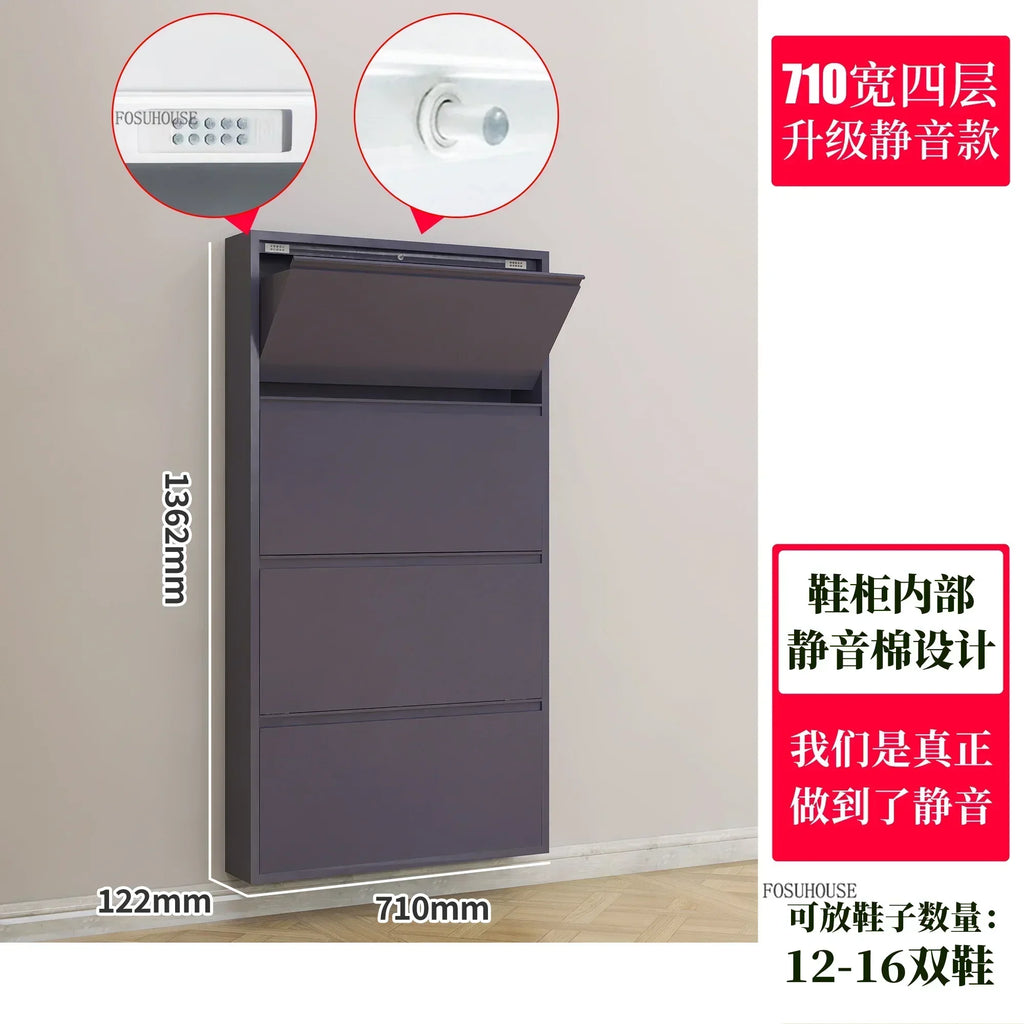 Narrow Shoe Rack Home Aesthetic Living Room Furniture Tilted Vertical Wooden Storage Hallway Shoe Cabinets n