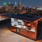 Stainless Steel Outdoor Kitchen Island with LED Lighting and Sink for Patio Garden Poolside BBQ Grill Cabinet with Drawers