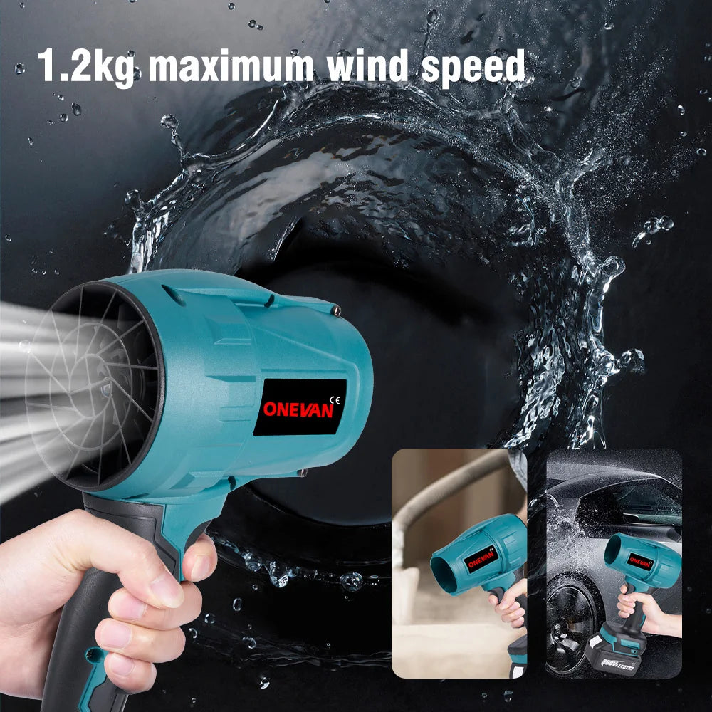 ONEVAN 200M/S 2000W Brushless Turbo Fan Blowers Electric Handheld Jet Fan Snow Leaf Dust Blowing Tool For Makita Battery Pin