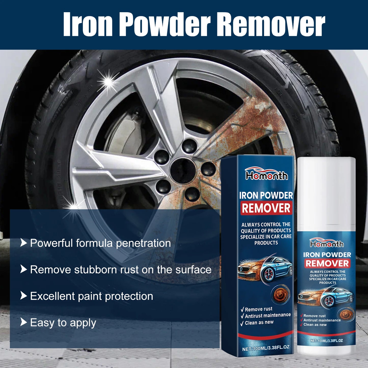 Homonth Iron Powder Remover 100ml Eco-friendly Remove Rust Sustainable Polishing Anti-rust Maintenance Spray