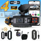 Car Dash Cam 4 Channel Black Box WiFi Driving Camera FHD 1080P Front L
