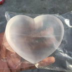 40-140g Natural Selenite Crystal Heart Shape Bowl White Gypsum Coaster Energy Power Minerals Specimen Healing Home Decoration