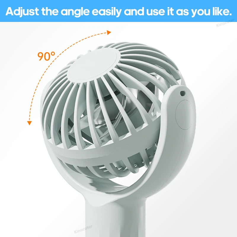 New Portable Handheld Fan 3 Gear Wind Power Angle Adjustable Large Win