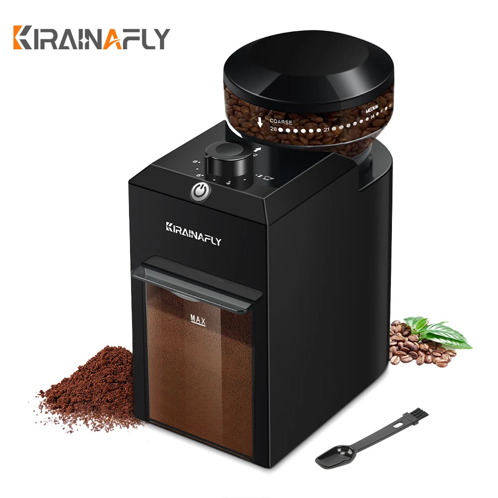 Electric Burr Mill Coffee Grinder Automatic Coffee Bean Grinding With 28 Grind Settings For Espresso French Press Drip 2-12 Cup