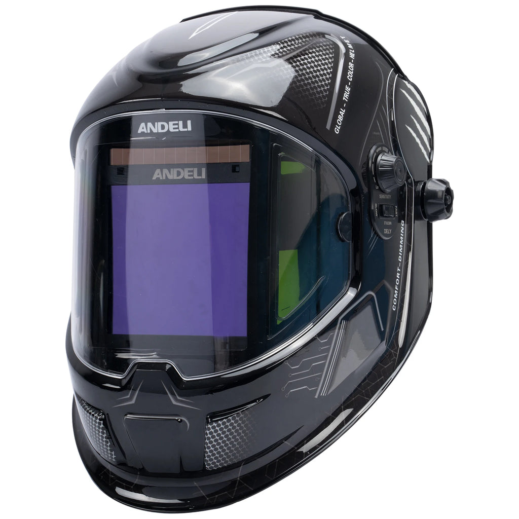 ANDELI 100*95mm Welder Mask Large View Auto Darkening Welding Helmet True Color DIN4 1/1/1/2 Soldering Mask  for TIG MIG MMA CUT