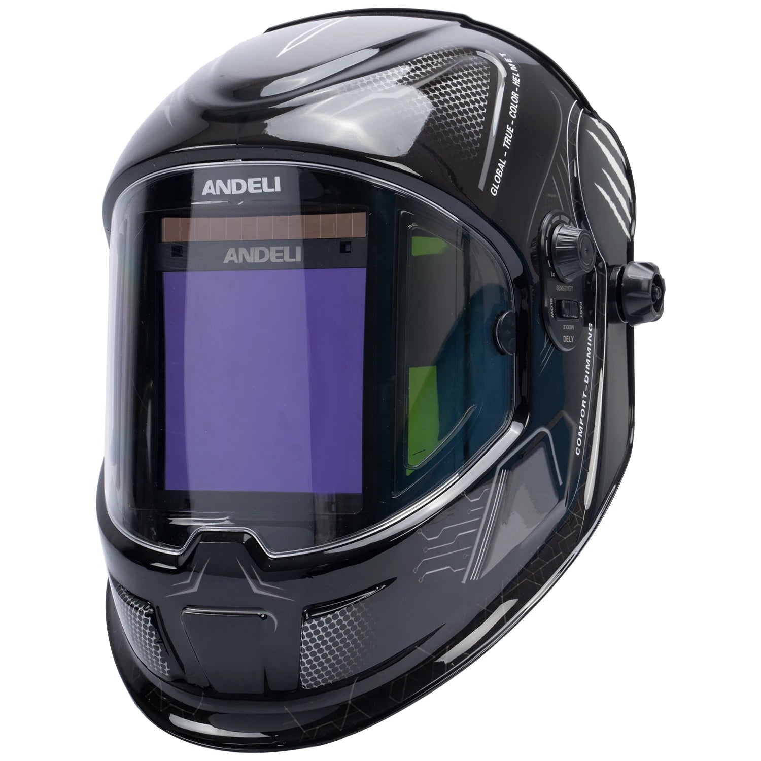 ANDELI 100*95mm Welder Mask Large View Auto Darkening Welding Helmet True Color DIN4 1/1/1/2 Soldering Mask  for TIG MIG MMA CUT