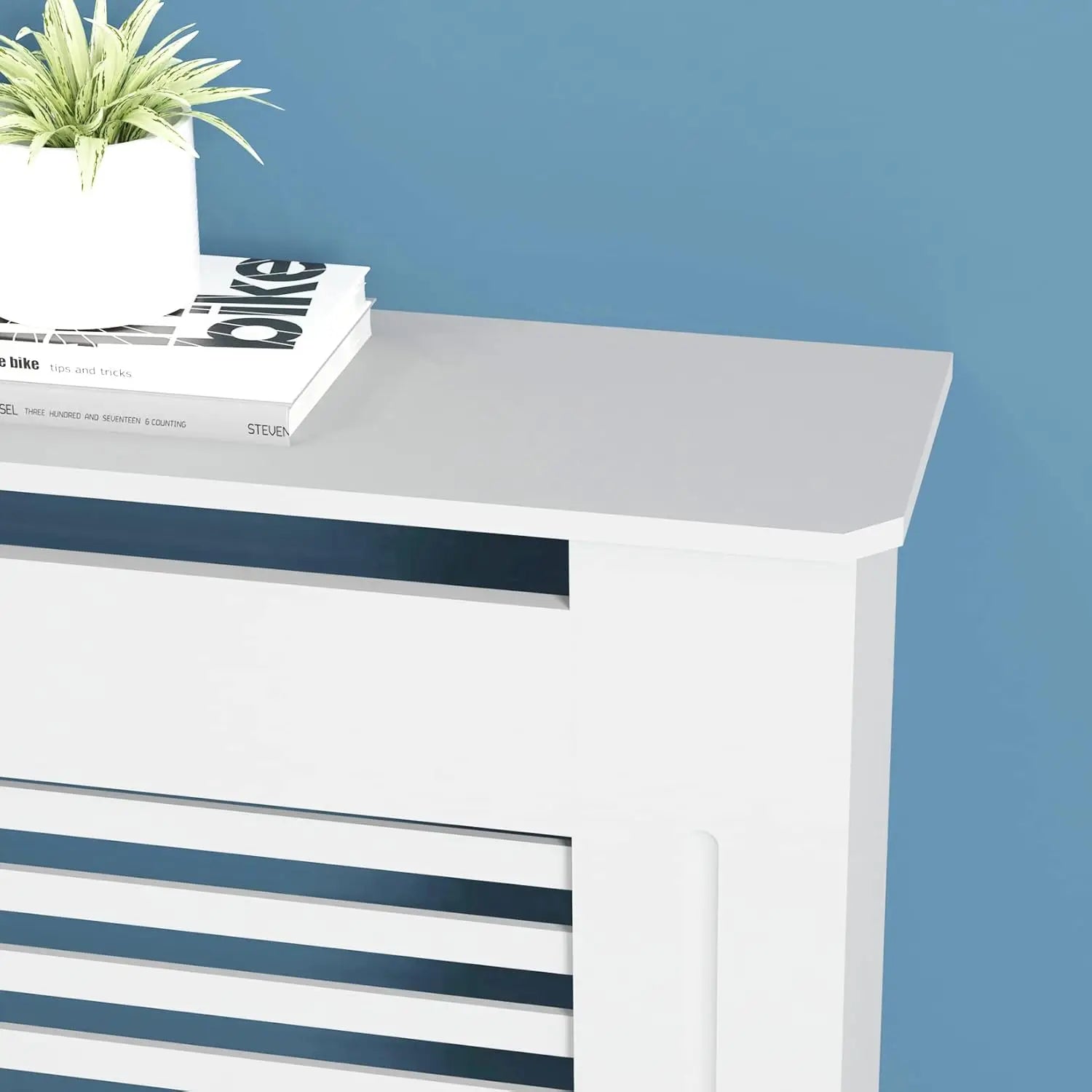 Wood Radiator Cover Cabinet White Horizontal Slat Heater Covers Modern Tall Radiator Shelf