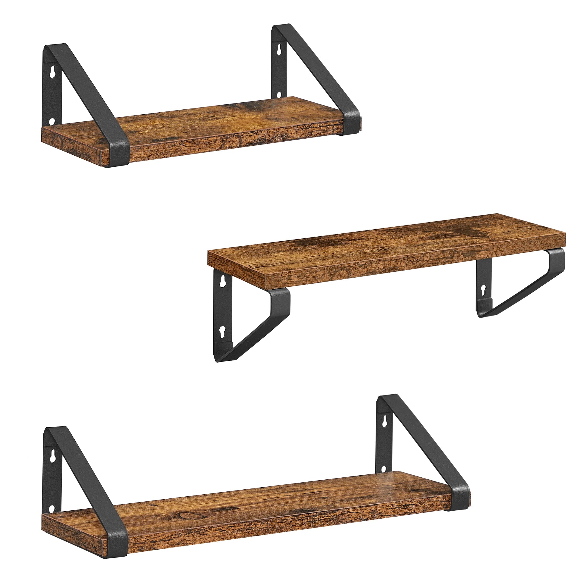 VASAGLE wall shelf industrial design suspension rack set of 3 wall mounted