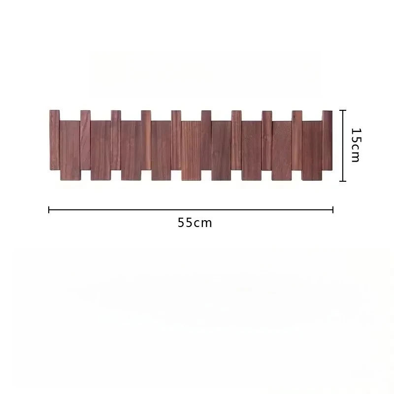 Walnut Wall Hanging Coat Racks Wall Entry Door Porch Hanging Coat Rack Perforated Solid Wood Creative Piano Keys Clothes Hook