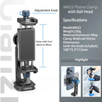 Ulanzi MA53 360 Rotation Metal Phone Holder Tripod Mount Cold Shoe Uka Arca Mount Clip Clamp with 60-95mm Width for Living Vlog