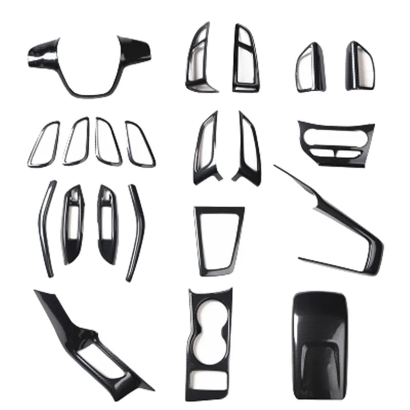 For Ford Focus 2012 2013 2014 Accessories Carbon Fiber Abs CarCenter Console Teering Wheel Window Lifter Door Hanel Trims Panel