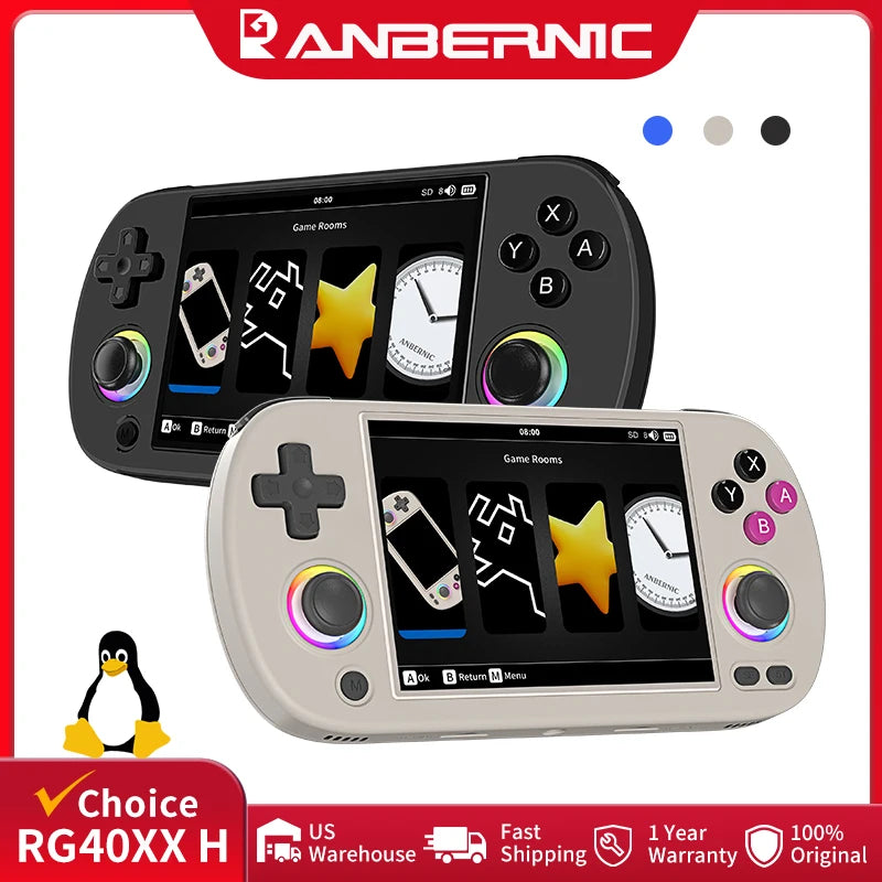 RG40XX H Handheld Game Console - 4.0" IPS Screen, Linux Retro Gaming 5K+ Games, RGB Light | AlluCanFind