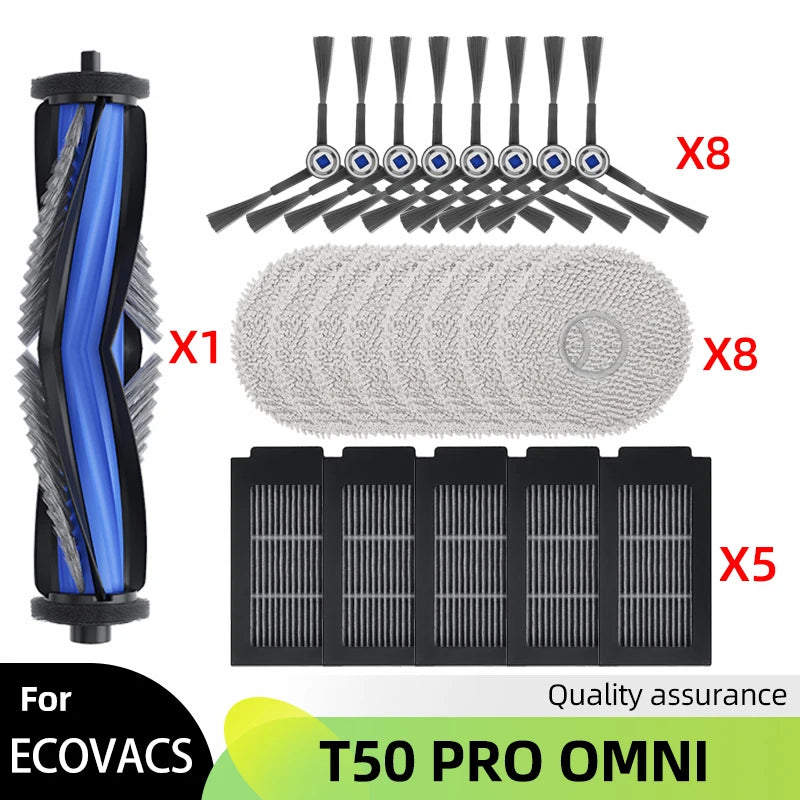 Fit For ECOVACS DEBOT T50 PRO OMNI Replacement Parts Accessories Main Side Brush Hepa Filter Mop Cloth Dust Bag