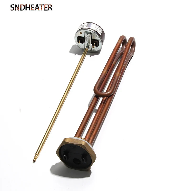 SNDHEATER DN32 250V 50Hz Electric Water Heater Element Thermostat Temperature Control Switch 1.5KW 2KW 2.5KW 3KW 4KW Full Copper