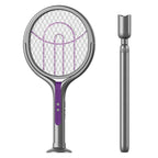New 2-in-1 mosquito killer lamp multifunctional angle telescopic mosquito swatter USB rechargeable mosquito swatter bat swatter