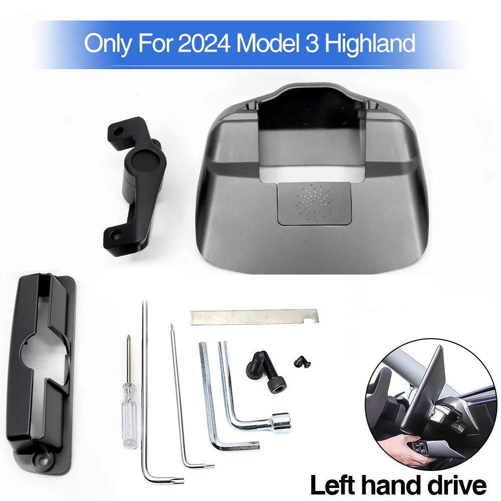 Newest for Tesla 2017-2024 Model Y Model 3 Swivel Holder Mount Highland Tilt Screen Rotating Bracket Kit Display Monitor Rotate