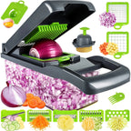 14pcs/16pcs Set,Vegetable Chopper, Multifunctional Fruit Slicer, Manual Food Grater, Vegetable Slicer, Cutter With Container