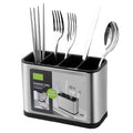 Kitchen Utensils Holder Stainless Steel Cutlery Holder with Draining Hole Anti-Slip Rustproof Cutlery Caddy for Spoons Forks