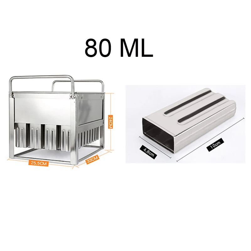 40pcs Stainless Steel Popsicle Mould Ice Lolly Mold For Popsicle Machine Fruit Shape DIY Ice Cream Molds With Sticks Holder