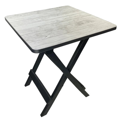 19 Inch Folding Camp Side Table Adjustable Height Lightweight Portable Plastic Outdoor Indoor Compact Stowable Easy Clean