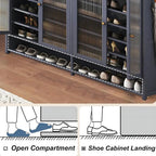 8-Tier Bamboo Shoe Cabinet – Freestanding Shoe Rack Organizer with 40-Pair Capacity, Includes Doors & Shelves for Stylish & Dur