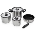 Customizable cooking pot set, camping kitchen induction non-stick soup pan, frying pan, outdoor cooker