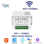Tuya Smart WiFi Curtain Switch Blind Rolling Shutter RF433MHz Remote Control For Smart Life App Support Google Home Alexa