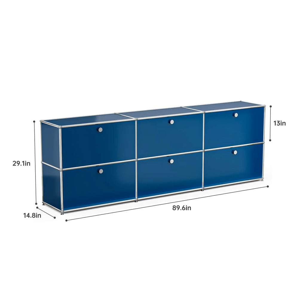 Storage Cabinet Storage Shelf Stainless Steel Metal Board Living Room Cabinet Sideboard Cabinet Modular Furniture-No Keys