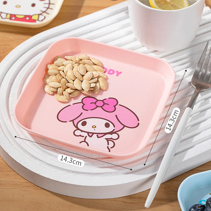 Hello Kitty Kuromi Bone Dish  Cartoon-themed Household Bone Dish, Fruit Plate, Living Room Trash Dish