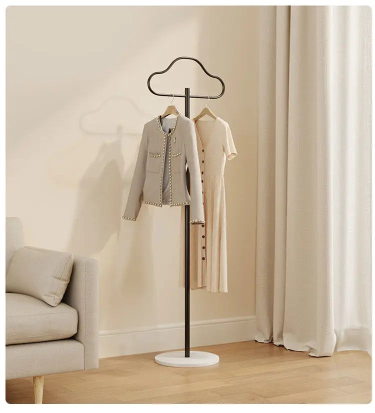Scandinavian Accessible Luxury Clothes Hanger Bedroom Floor-Standing Household Clothes Storage Rack Living Room Metal Vertical Marble Coat Rack