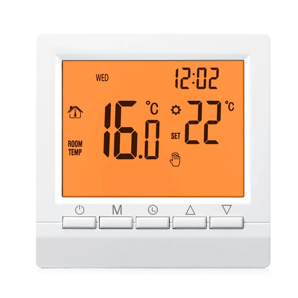 Digital Gas Boiler Thermostat Weekly Programmable Room Temperature Controller Heating Temperature Regulator AA Battery Hand Cont