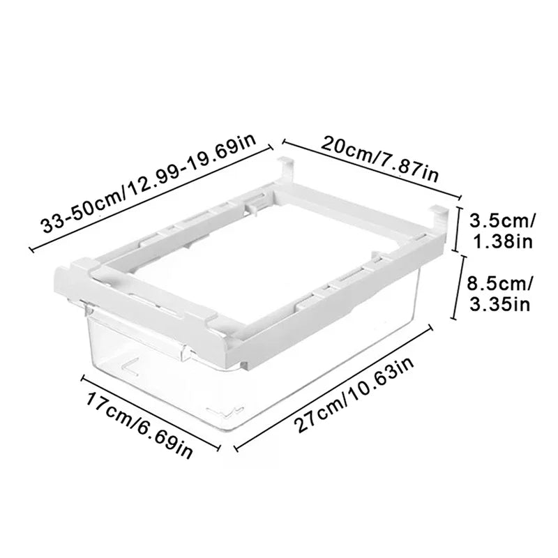 Kitchen Storage Box Fruit Vegetable Preservation Organizer Transparent Egg Container Under-shelf Refrigerator Drawer