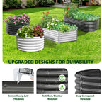2-Pack 4ft x 18” Tall Galvanized Raised Garden Beds Outdoor, Round Metal Planter Box, Anti-Rust & Easy-Setup