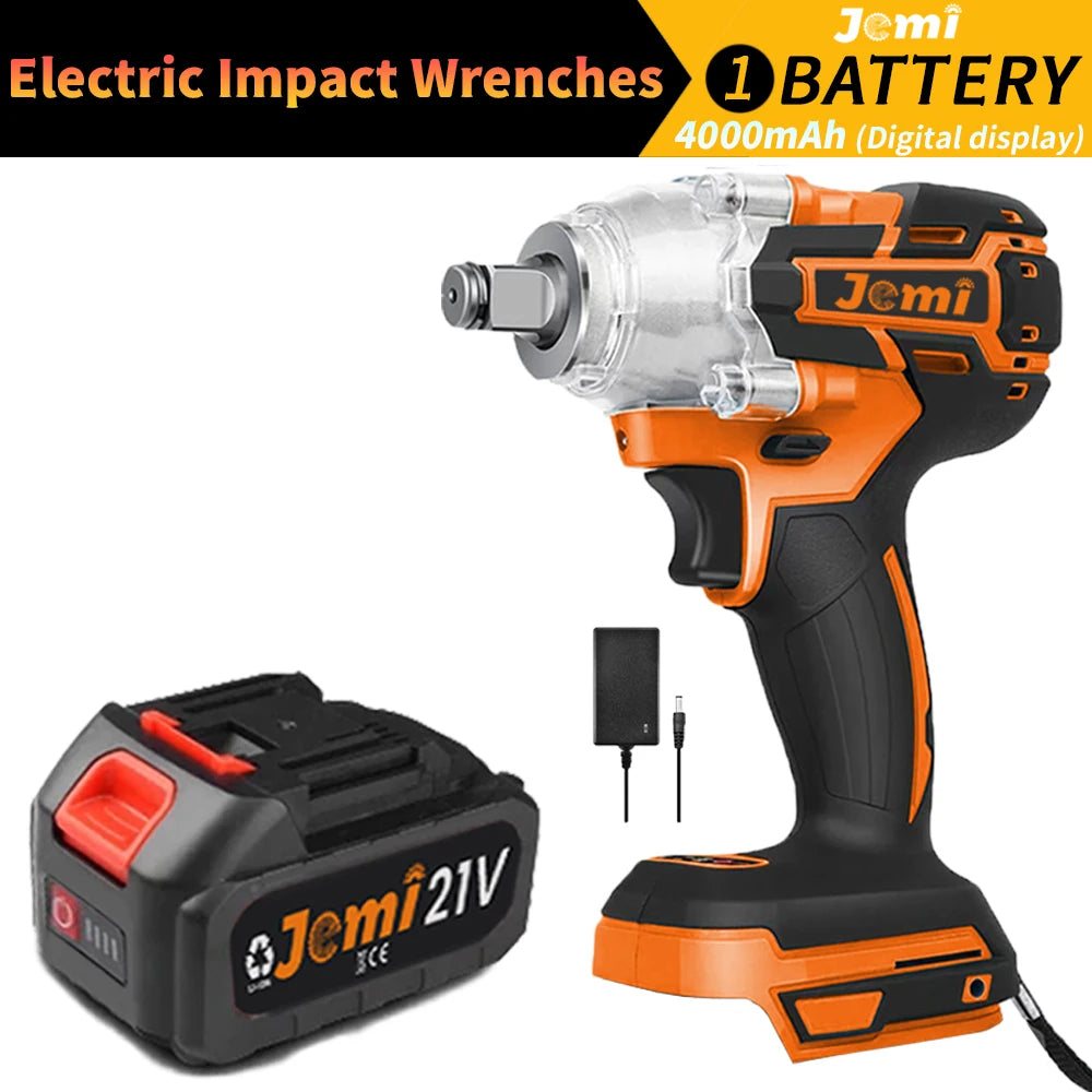 Jemi Tool 3-In-1 Cordless Electric Impact Wrench Drill Screwdriver with Brushless Motor Max 4000RPM Variable Speed