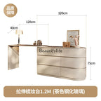 FG11Light luxury solid wood telescopic dresser, bedroom storage cabinet integrated tempered glass makeup table