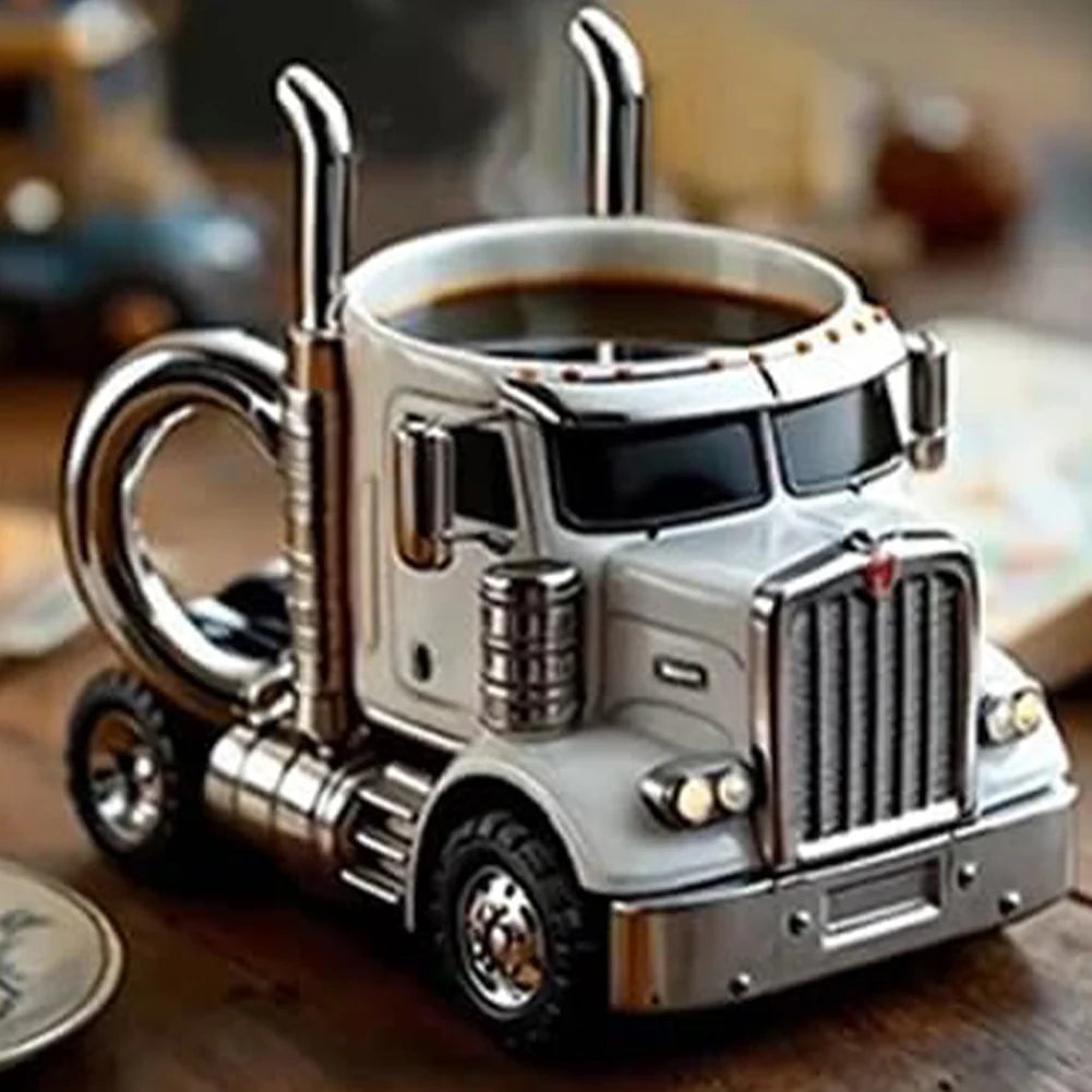 Durable Truck Coffee Mug 11 Ounces Handcrafted Coffee Cup Semi-trailer Shaped Semi Truck Semi-Truck Coffee Mugs Men Coffee Cup