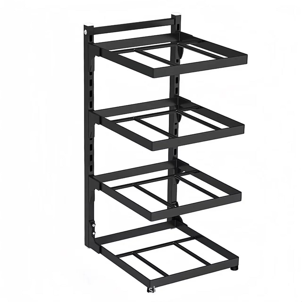 Sink Layered Pot Rack Free Layering Kitchen Pans Organizer Rustproof Snap-On Stainless Adjustable Pot Storage Rack Under Cabinet