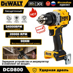 DEWALT 20V Brushless Cordless Compact Drill Driver DCD800 90N.m Rechargeable Original Electric Screwdriver Household Power Tools