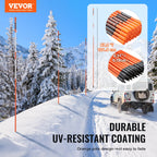 SucceBuy Driveway Markers 48 inch 0.4 inch Diameter Fiberglass Poles Snow Stakes For Parking Lots Walkways Easy Visibility