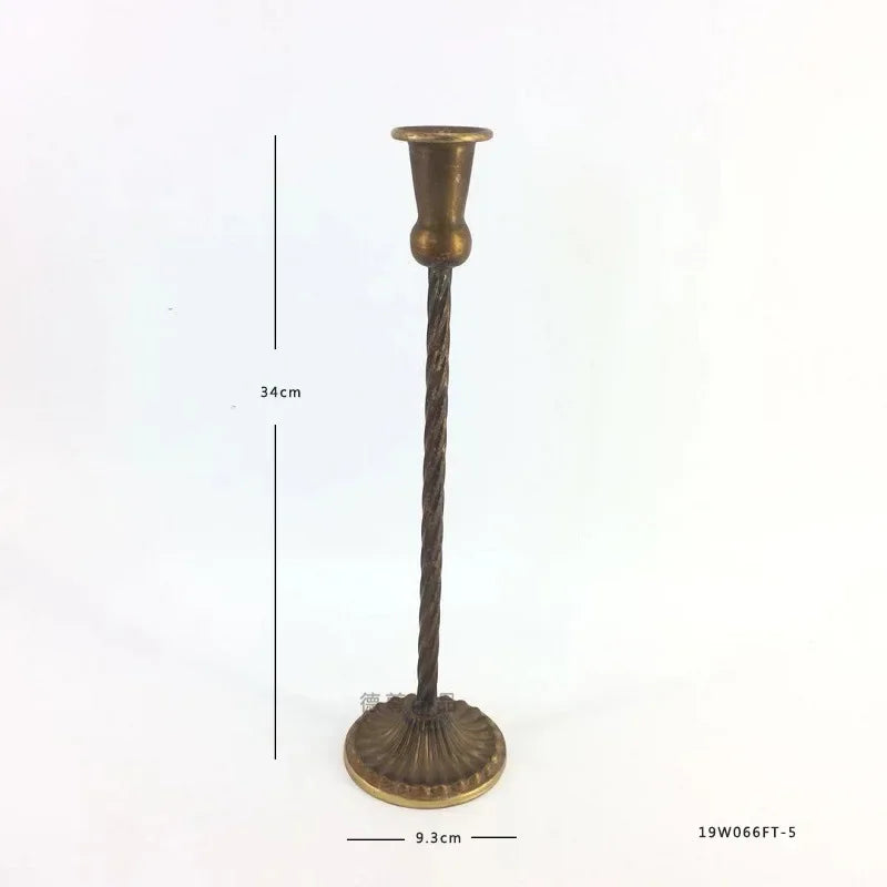 Single Headed Metal Candlestick Romantic Wedding Decorations Iron Art Candle Holders Living Room Candlelight Dinner Decoration