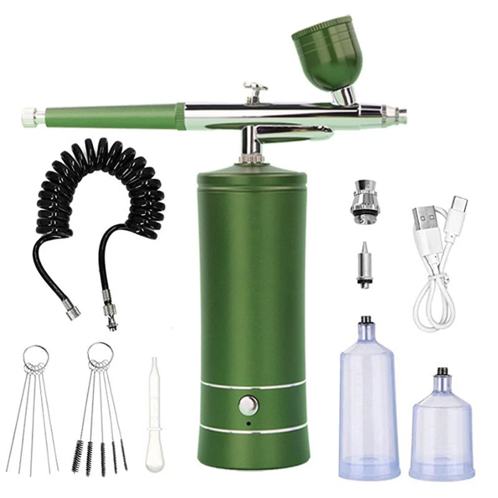 Portable Airbrush with Compressor Airbrush Painting Spray Gun for Nails Cake Painting Wireless Electric Paint Gun Airbrush Kits