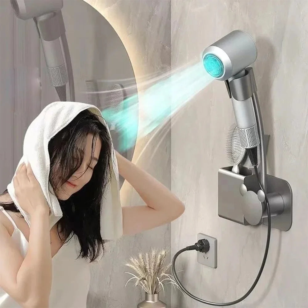 Hands-Free Wall Mount Hair Dryer Holder