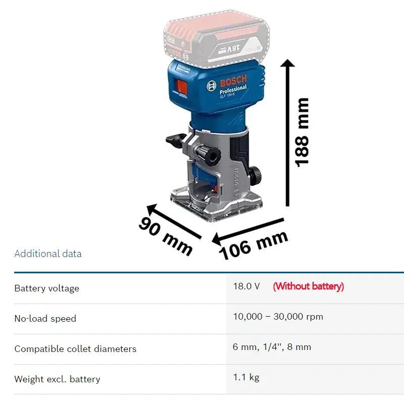 Bosch GLF18V-8 Brushless Trimming Machine 18V Multifunctional Rechargeable Bakelite Milling Hole Slotting Machine