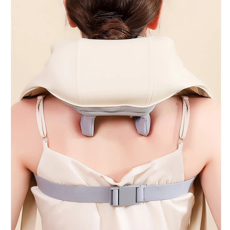 Shiatsu Neck And Shoulder Massager with LED Red Light Kneading Spine Back Muscle Relaxer for Home Use  Shoulder Massage Shawl