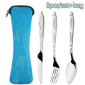 Travel Cutlery Set Portable Picnic Tableware Kit Storage Bag Kitchen Accessories Gadgets Tools Camping BBQ School Home Case