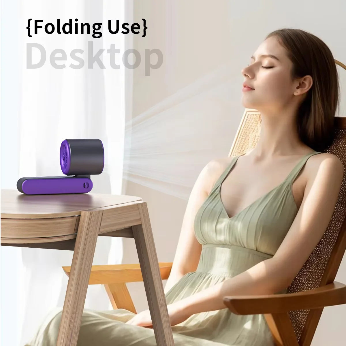 Portable Air Cooling Turbo Fan 100 Wind Speeds Adjustable Outdoor Fold