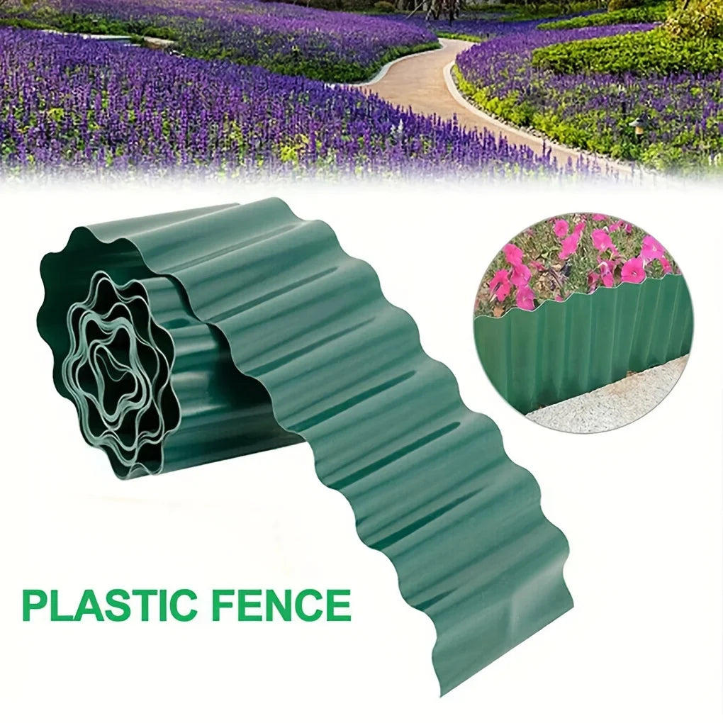 1Pc Imitation Stone Garden Guardrail PP Plastic Ground Fence Combined with Pastoral Gardening Lawn Fence Landscapes Decoration