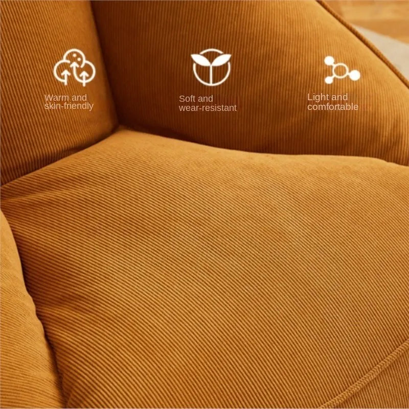 X&D Bean Bag Lazy Corduroy Comfortable Sofa Single Bed Tatami Bedroom Balcony Casual Lightweight Small Sofa Living Room 2024 New